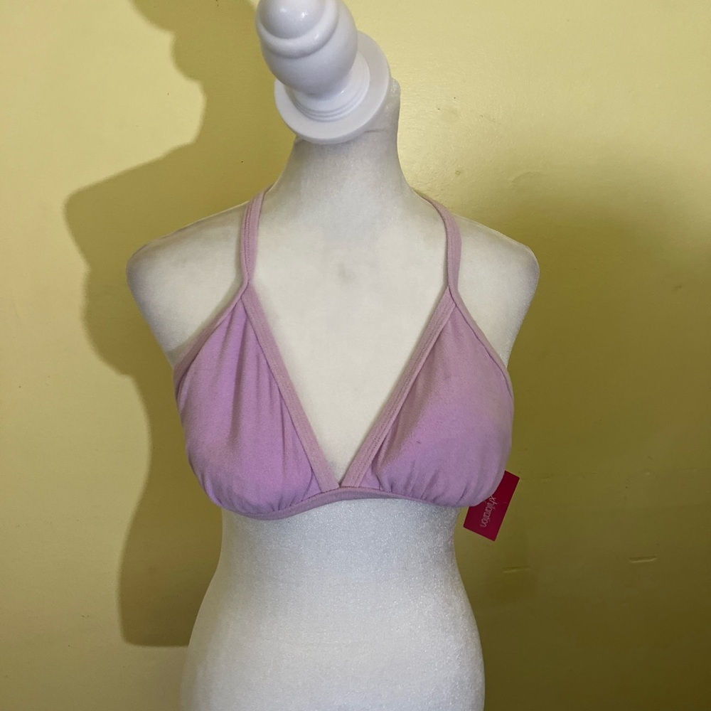 Xhilaration Pink Terry Cloth Style Bikini Top Size D/DD NWT
